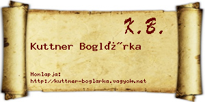 Kuttner Boglárka névjegykártya